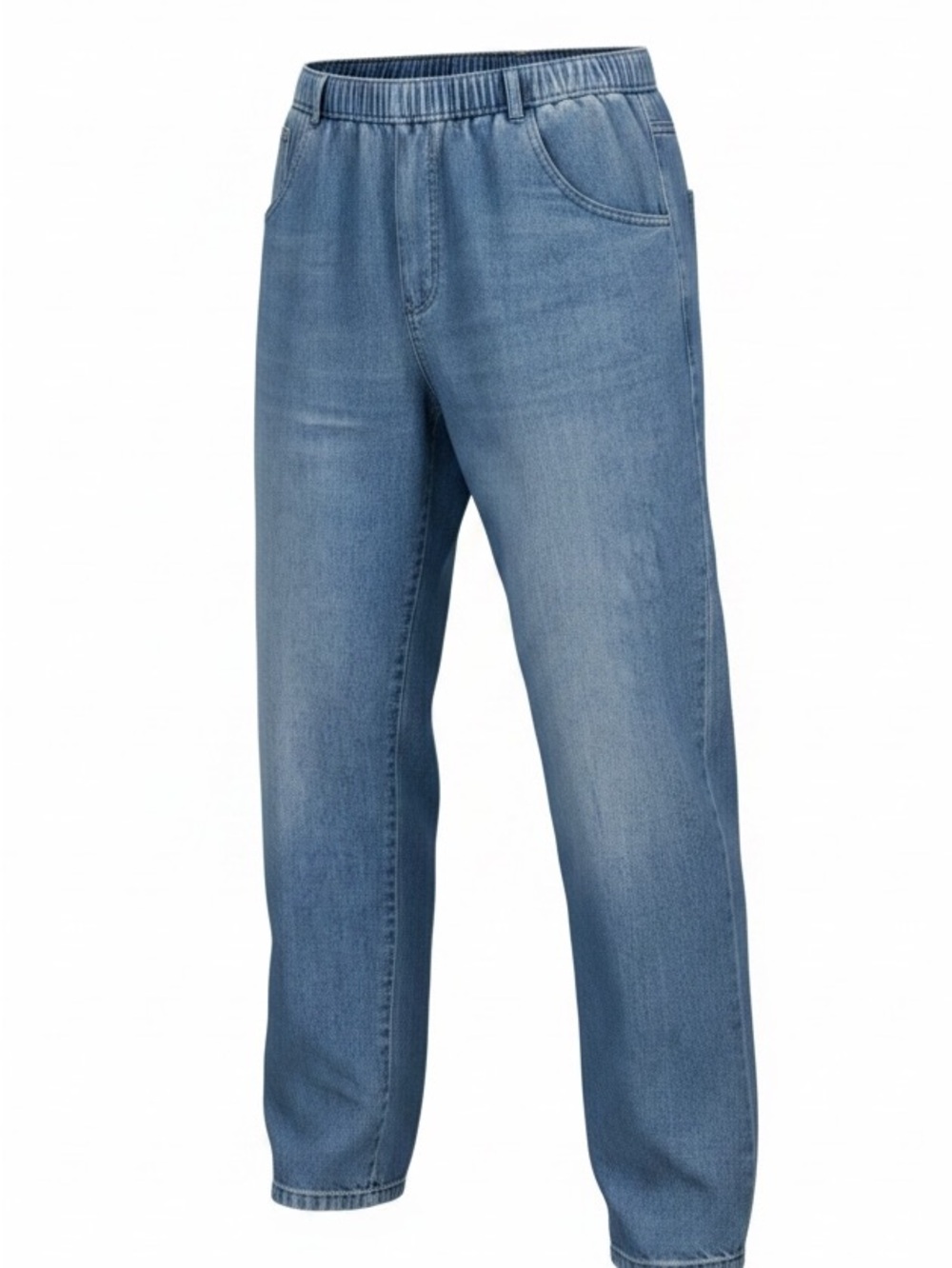 Cabin Creek Light Blue Straight Leg Jeans with Elastic Waist